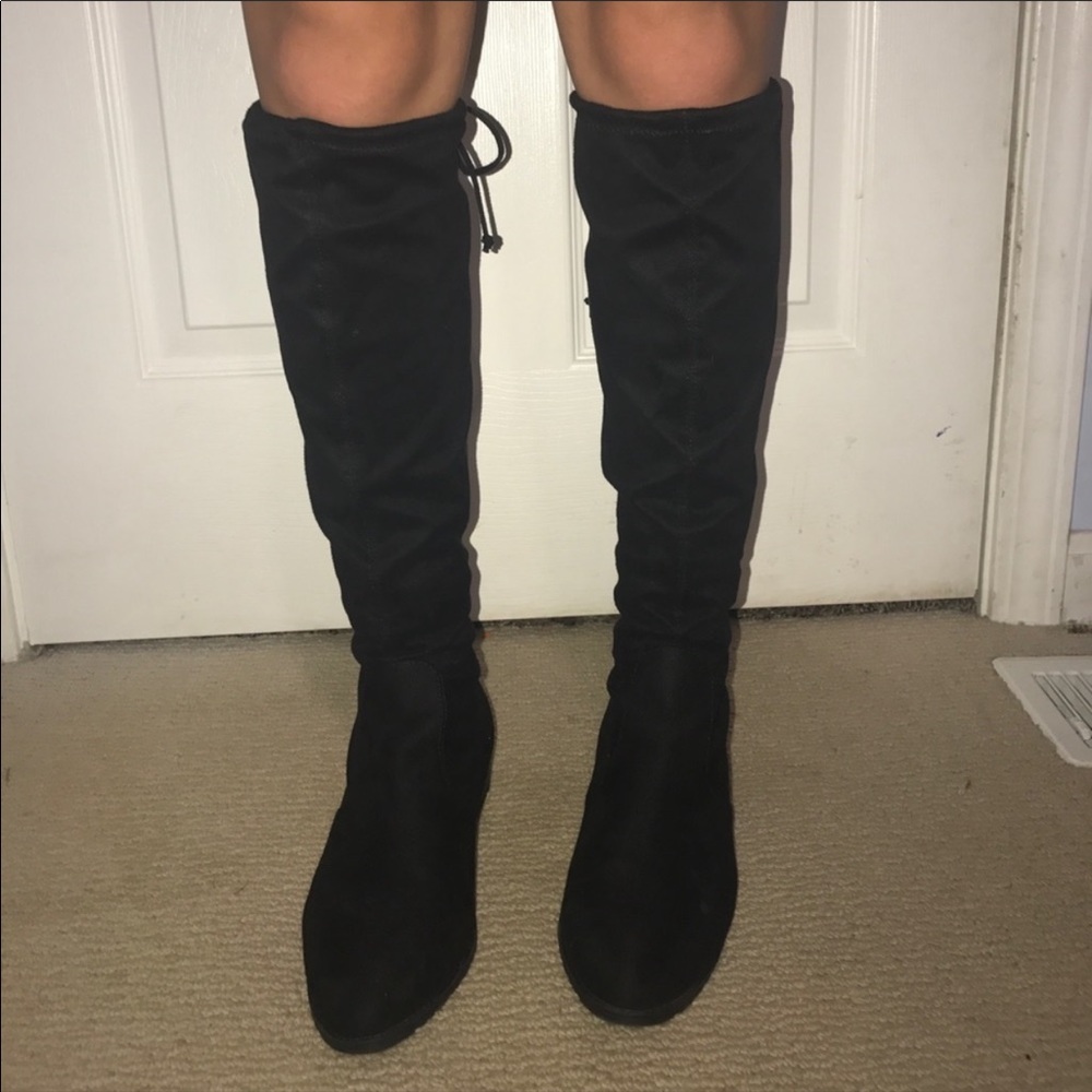 Black knee high boots